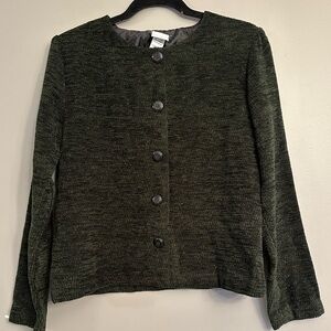 Vintage 90s Studio C Black Women’s Blazer Jacket Size Medium with Shoulder Pads